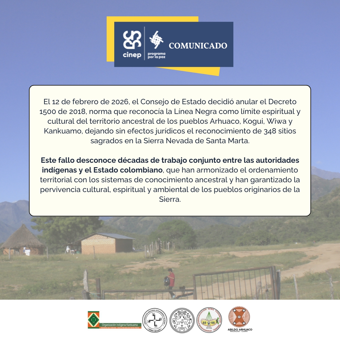 El Consejo de Estado anuló el Decreto 1500 de 2018 y dejó sin protección 348 sitios sagrados en la Sierra Nevada.

LA SIERRA NEVADA NO SE TOCA‼️
Lee el comunicado: cinep.org.co/wp-content/upl…

#1500Latidos #CorazonDelMundo #TerritorioAncestral #LineaNegra

<a href="/ABColombia1/">ABColombia</a> <a href="/petrogustavo/">Gustavo Petro</a>