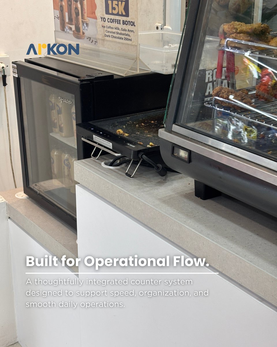 arkon_id's tweet photo. A counter that works as hard as the team behind it.
Efficiency isn’t added — it’s engineered.

#Arkon #RetailFitOut #FNBInterior #OperationalDesign #CustomBuild #PrecisionExecution https://t.co/P0vLmaHufR