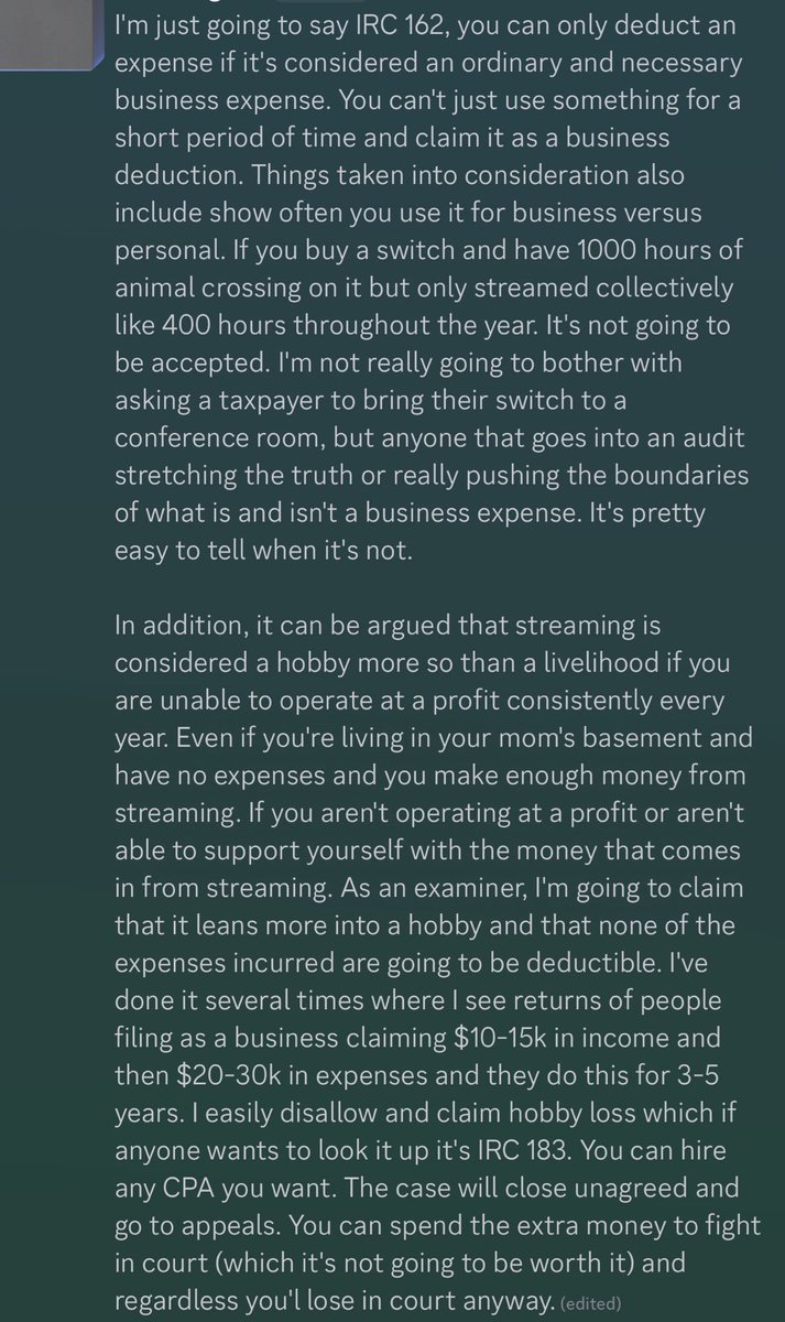For all the vtubers out here who are about to file taxes in the US, here is an explanation directly from someone who regularly prepares returns and does audits -