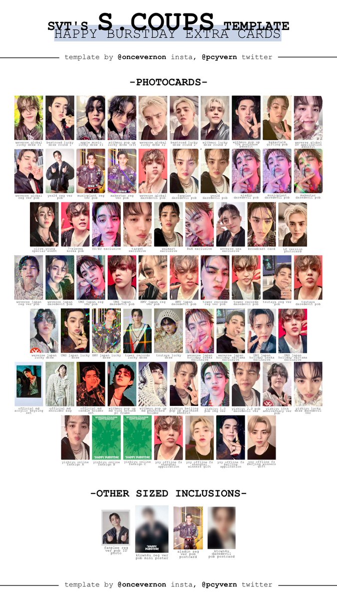 seventeen album happy burstday pob/lucky draw/fansign/extra
