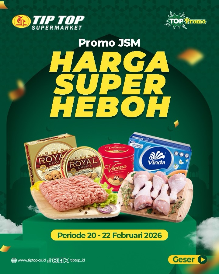 katalogpromosi's tweet image. Promo JSM TIP TOP Supermarket sudah terbit

Banyak harga super heboh buat kebutuhan dapur sampai rumah tangga. Lumayan banget buat stok akhir pekan.

periode 20-22 Februari 2026
Detail lengkapnya ada di sini 👉 katalogpromosi.com/promo-jsm-tip-…
#PromoJSM #TIPTOPSupermarket #PromoWeekend