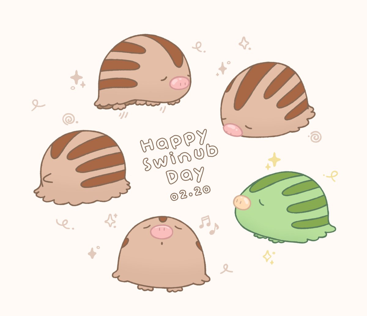 february 20th is swinub day! here's to our favourite snow piggy 🐽🥂

#ウリムーの日
#ウリムーの日2026