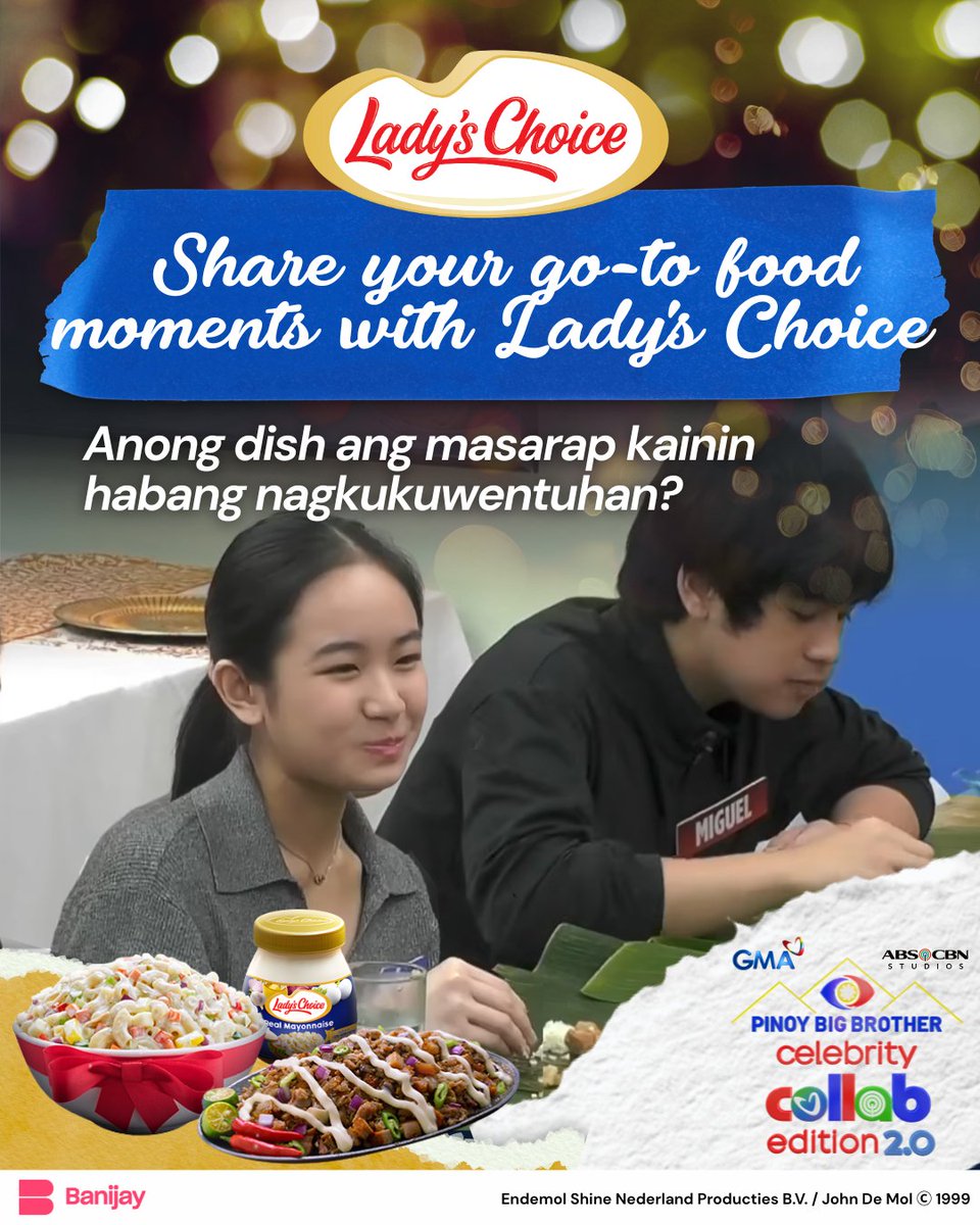 Celebrate every moment with good food.

Special ang bawat handaan ng Housemates with Lady’s Choice. 💙

Ikaw, What’s your go-to food moment with Lady’s Choice? 😋🎉

#LadysChoicePH
#PBBCollab2point0