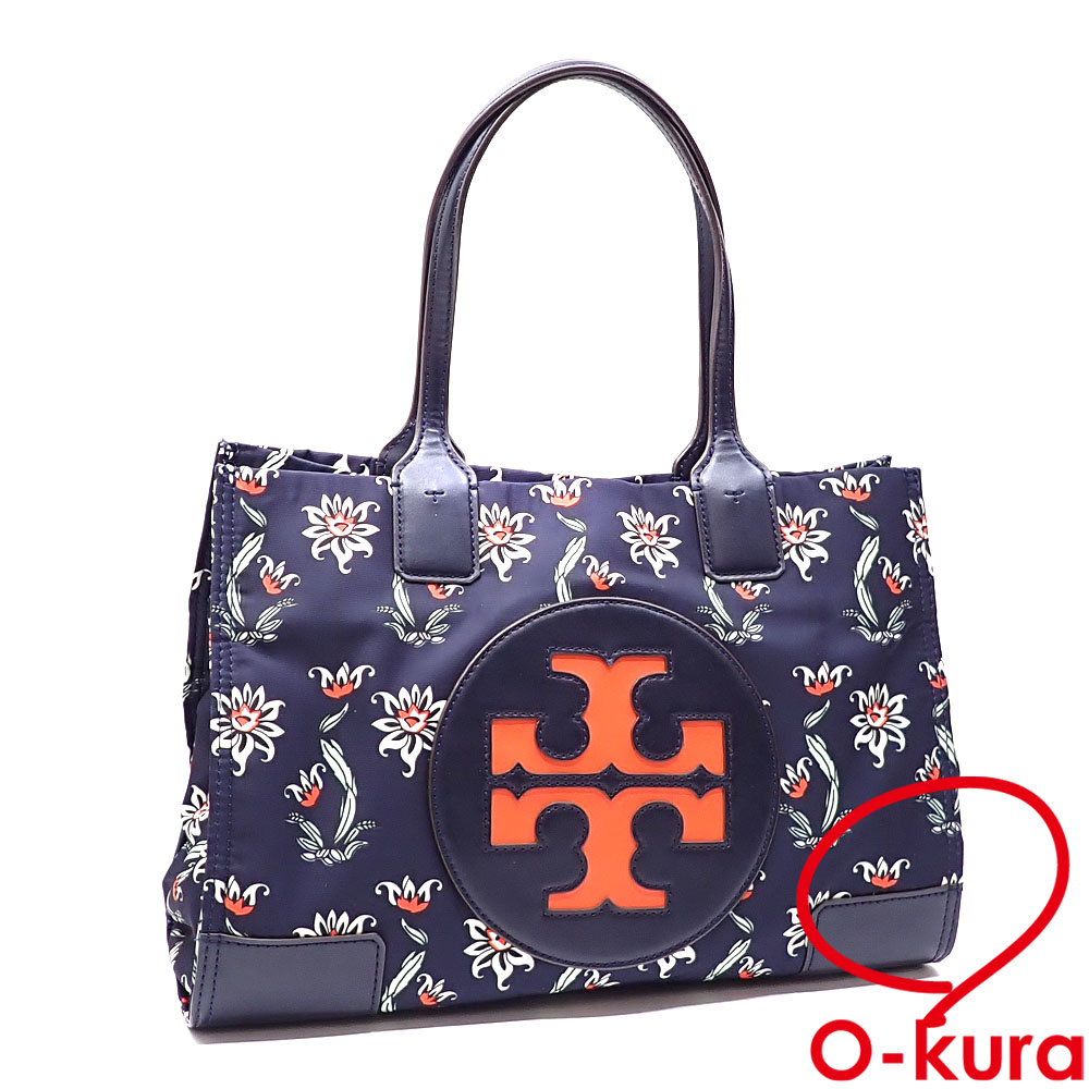 トリーバーチ ナイロン トートバッグ 販売中です✨ ネイビー×オレンジ