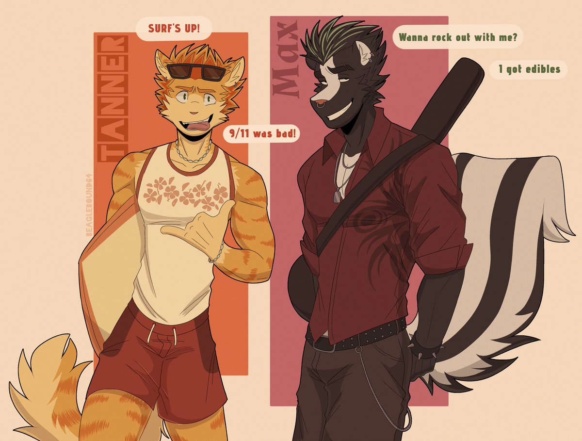 Max and tanners new secondary outfits! Tanner is so educated 😻