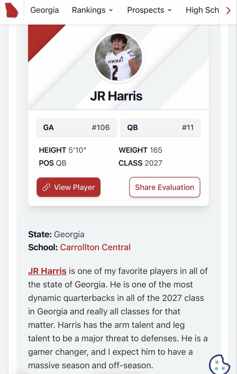 JR Harris 2027 QB tweet media