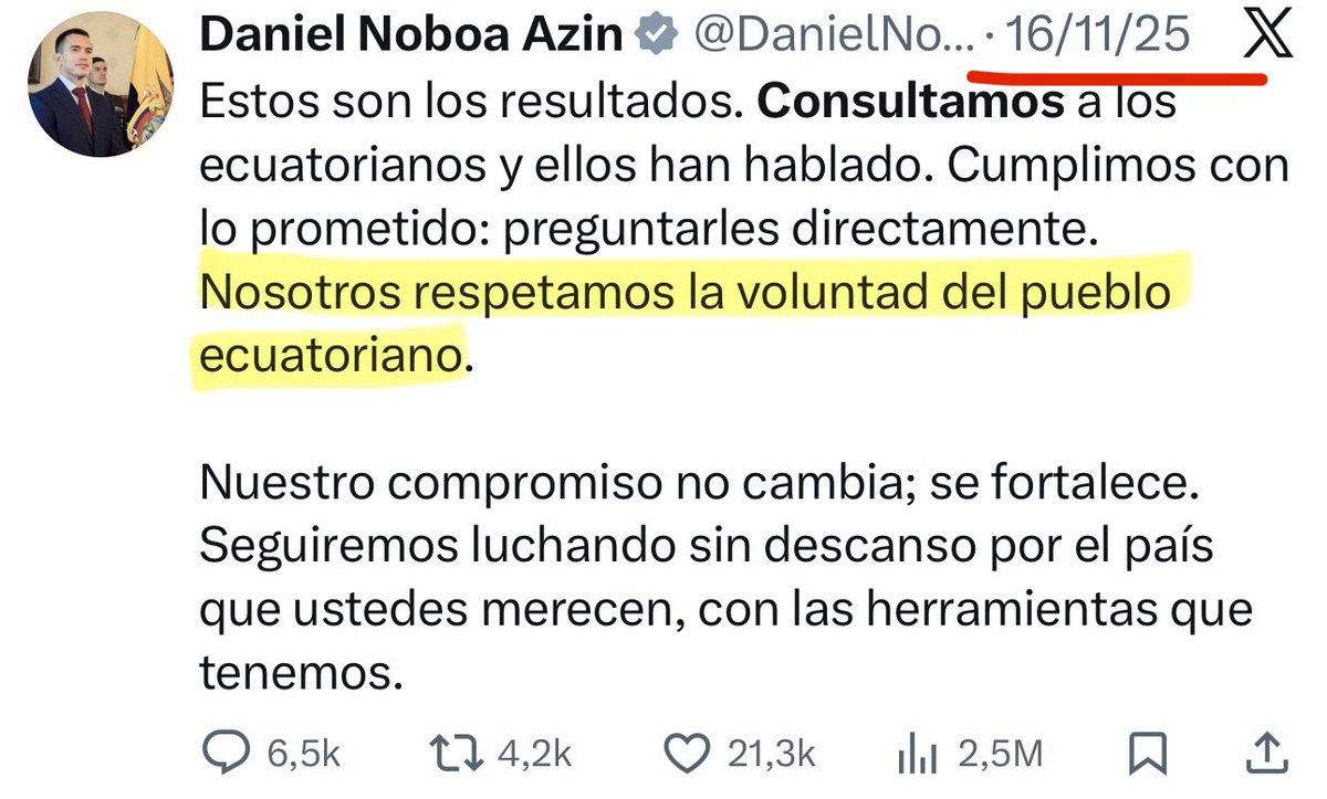 A Noboa le valen tus derechos, le vale tu familia y le vale lo que pienses de eso. 

Sigue y seguirá haciendo lo que le da la gana, incluso por encima de los 60 millones que se gastó en una Consulta Popular que ahora se pasa por el forro.

Si esto no te indigna, ya nada lo hará.