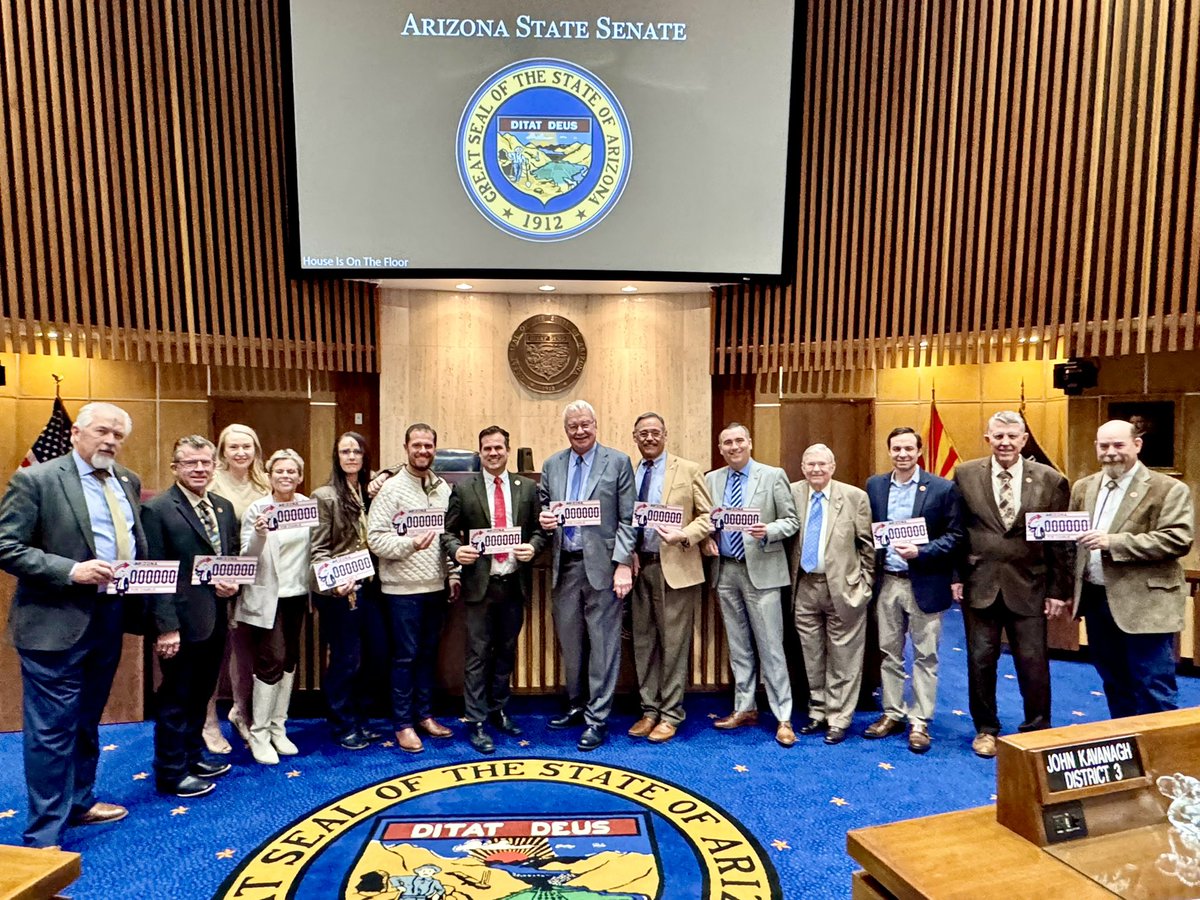 🇺🇸 The Charlie Kirk Memorial License Plate legislation has officially PASSED the Arizona Senate and is headed to the House!

Thank you to my Republican colleagues for supporting this tribute to my dear friend Charlie Kirk.

FOR CHARLIE.