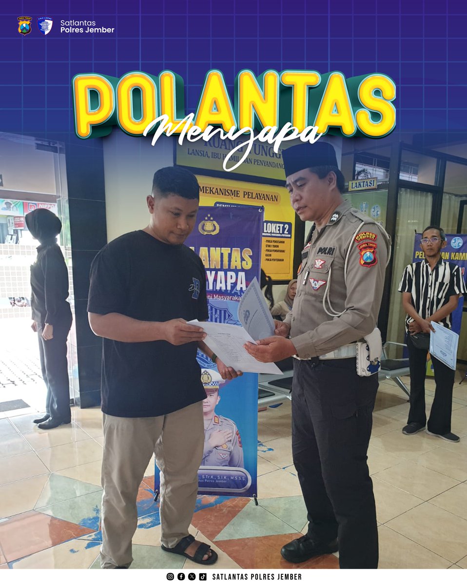 Selamat Hari Jumat Sobat Lantas! Semoga hari ini membawa keberkahan dan kebaikan untuk Anda😉

#polantasmenyapa #satlantaspolresjember #taatadministrasilalulintas #pelayananprima
