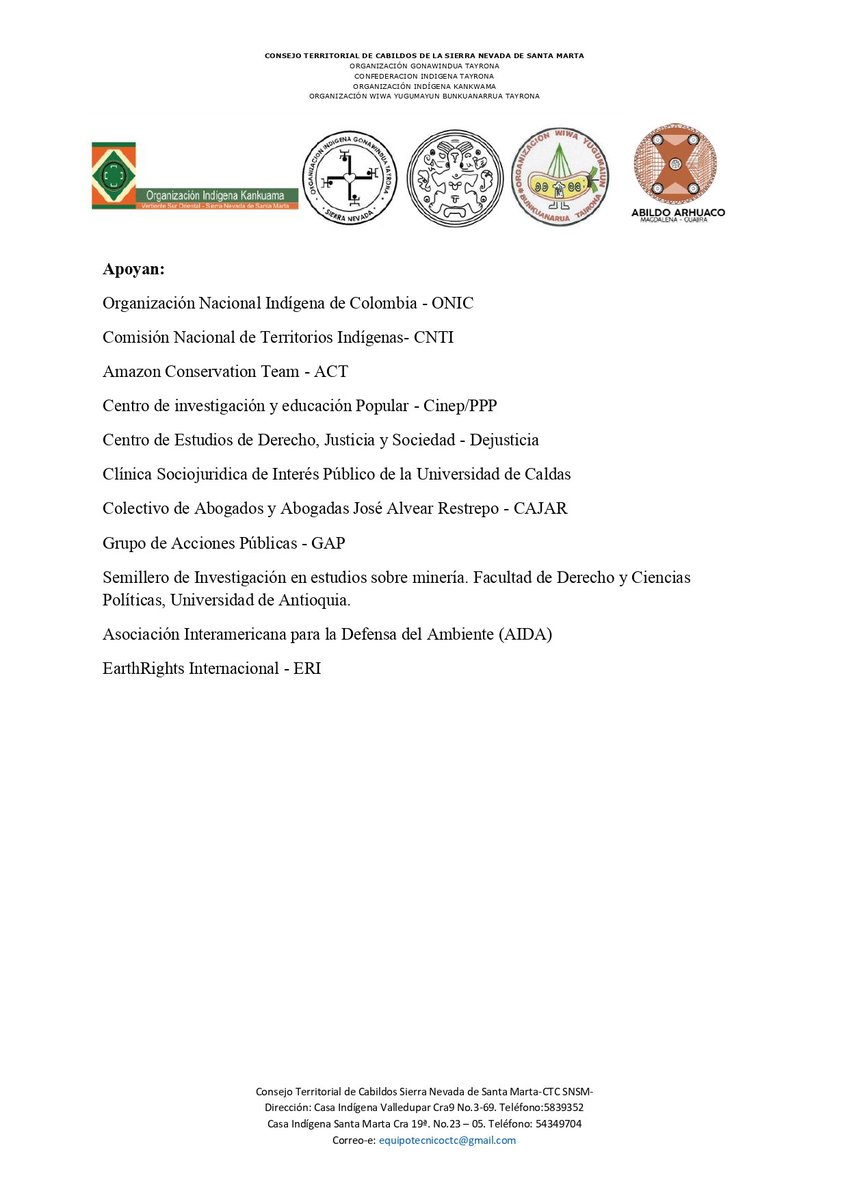 LA SIERRA NEVADA NO SE TOCA!!.

#1500Latidos #CorazonDelMundo #TerritorioAncestral #LineaNegra 

<a href="/infopresidencia/">Presidencia Colombia 🇨🇴</a> <a href="/DapreCol/">DAPRE</a> <a href="/RegionesCP/">Regiones Consejería Presidencial</a> <a href="/ONU_es/">Naciones Unidas</a>