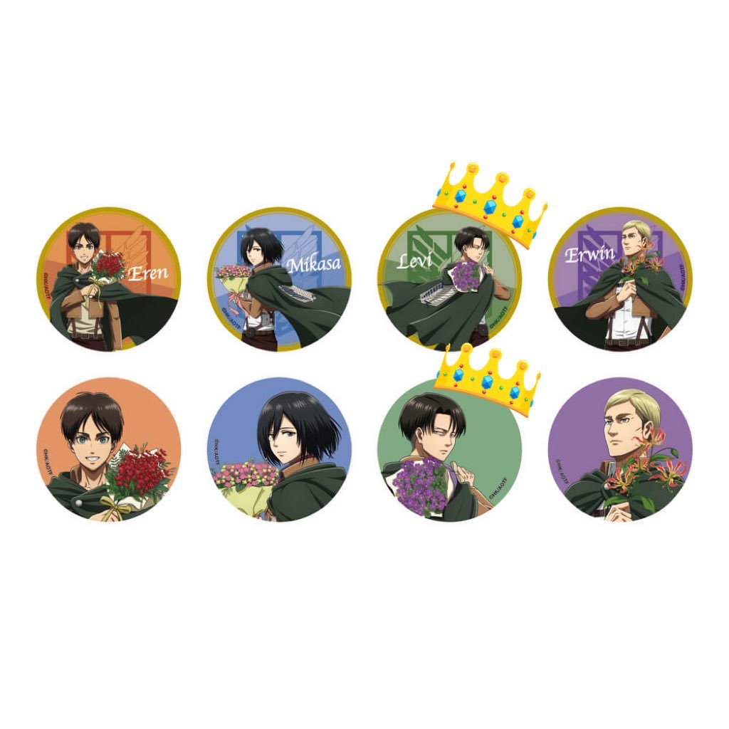 dolkuwa419ree's tweet photo. 【交換】
進撃の巨人 ニジゲンノモリ

譲 エレン ミカサ エルヴィン 

求 👑リヴァイ

缶バッジ5BOX〜 ステッカー 1･2BOX現地 or 通販(あれば)購入予定。
検索からもお気軽にお声かけ下さい。 https://t.co/ALdqDPwbQP