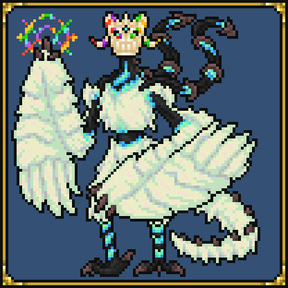 WesleysBox's tweet photo. As an extension of my prior post, this is the ultimate result of all of the "Numbskulls" fusing. As the soul-eating things that they are, their purpose was to bring back the Arcane Birds. Only as one, could they accomplish this.
#oc #pixelart #character #fantasy #ttrpg #writing https://t.co/OdN9nMtDwW