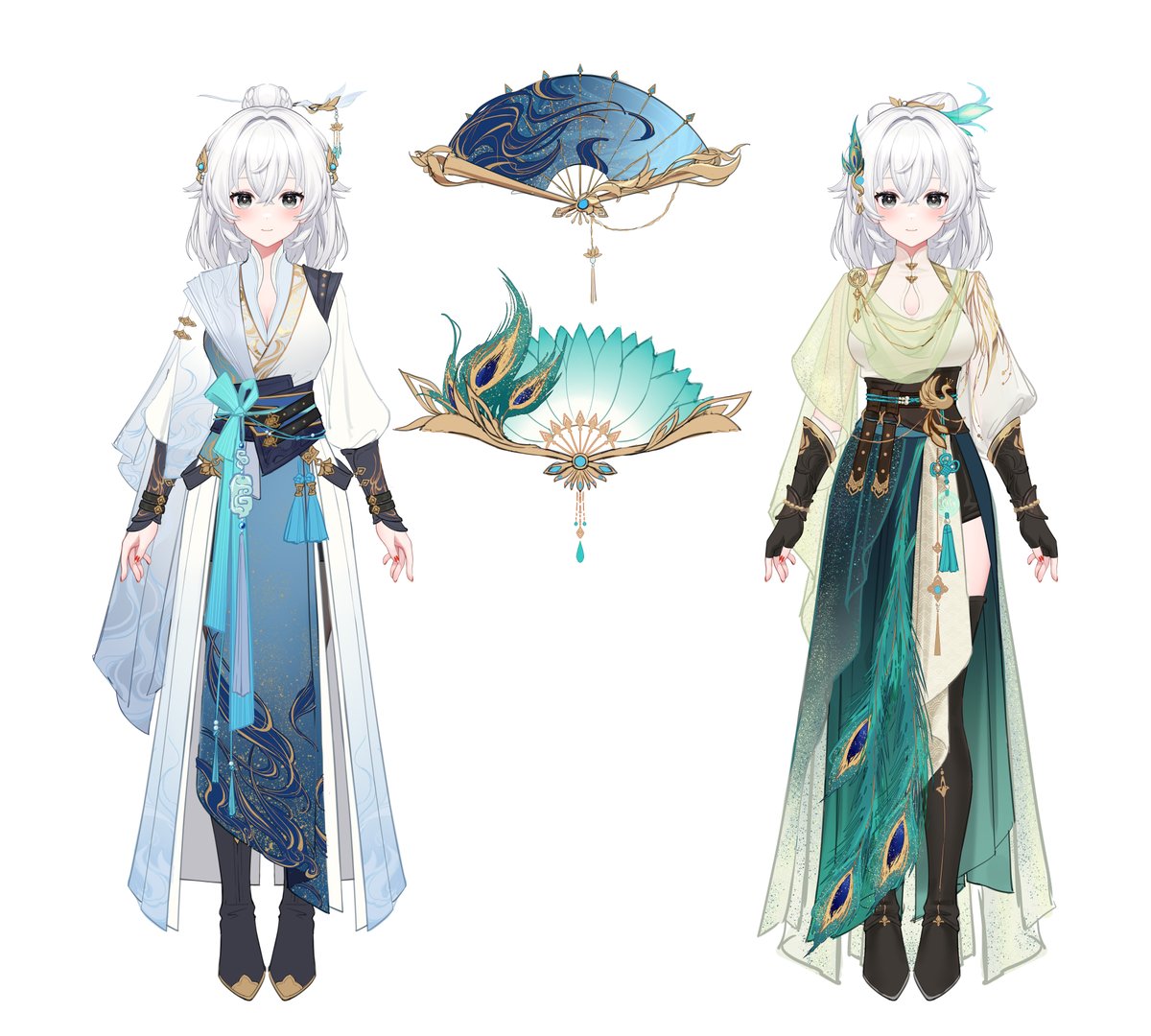 Wuxia designs for Prism Customizable Vtuber Model's next update! If you already have our model, please make sure to join our Discord to see more sneak peeks! 🥰 