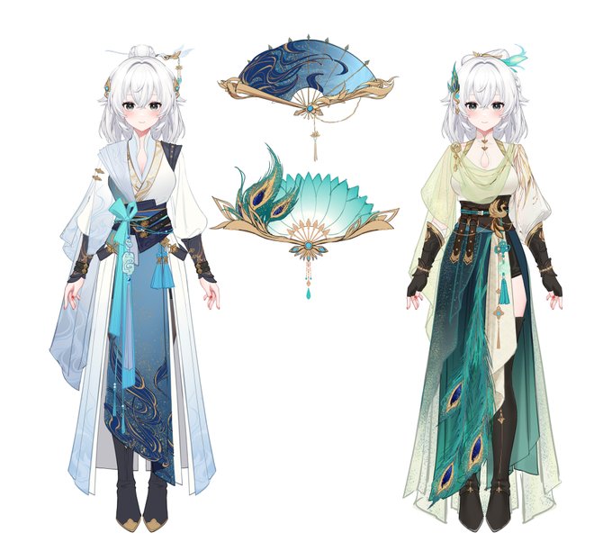 Wuxia designs for Prism Customizable Vtuber Model's next update! If you already have our model, please make sure to join our Discord to see more sneak peeks! 🥰 