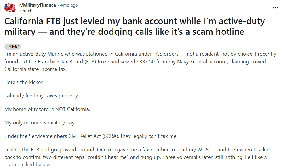 <a href="/WhiteHouse/">The White House</a> Gavin Newsom is conducting terrorist attacks on US soldiers

Robbing their bank accounts without warning: