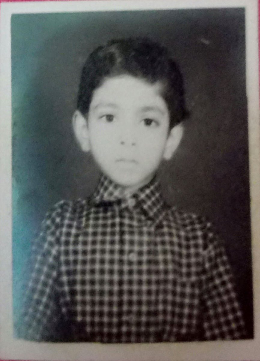 This is from the time when I was getting admitted in Grade 1.

They used to demand black and white photo.

My mother used to love cotswool, &amp; would get shirts stitched from a local tailor.