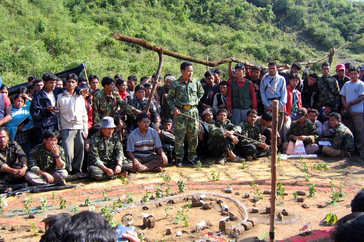 On the 13th February 1996, there were 6 attacks across 5 Districts

The Maoists had only two Guns with them - old SMLEs given to CIA-trained Tibetan Fighters back in the 50s

In Holeri, Barsha Man Pun (Ananta) pictured standing middle here - carries one of the Rifles into Battle