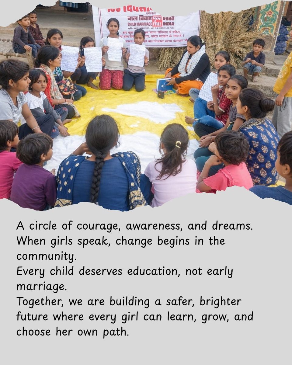 amebvs's tweet photo. A circle of courage and dreams 
When girls and women speak, change begins.
Educate every child. Stop early marriage.
One voice becomes many 
 many voices become a movement. 
#EducateGirls #StopChildMarriage #WomenEmpowerment #StrongerTogether https://t.co/hwkhJG5jfe