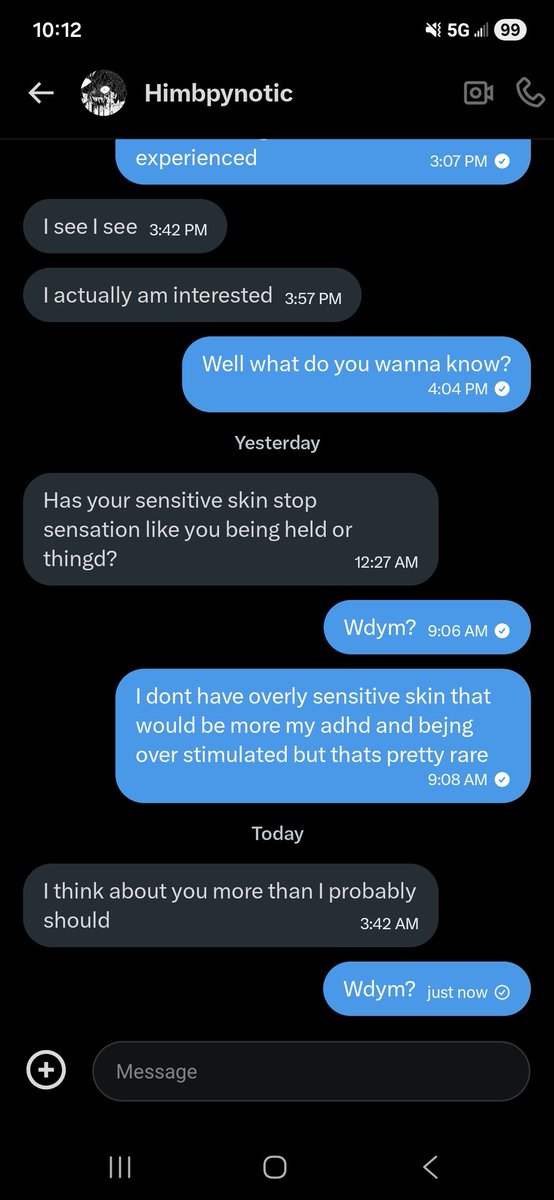 Warning women about @/himbpynotic he is a creep who harrases women and thinks women saying no are playing hard to get.
He hit on me, I told him several times to stop. He refused. 
🧵 of screenshots