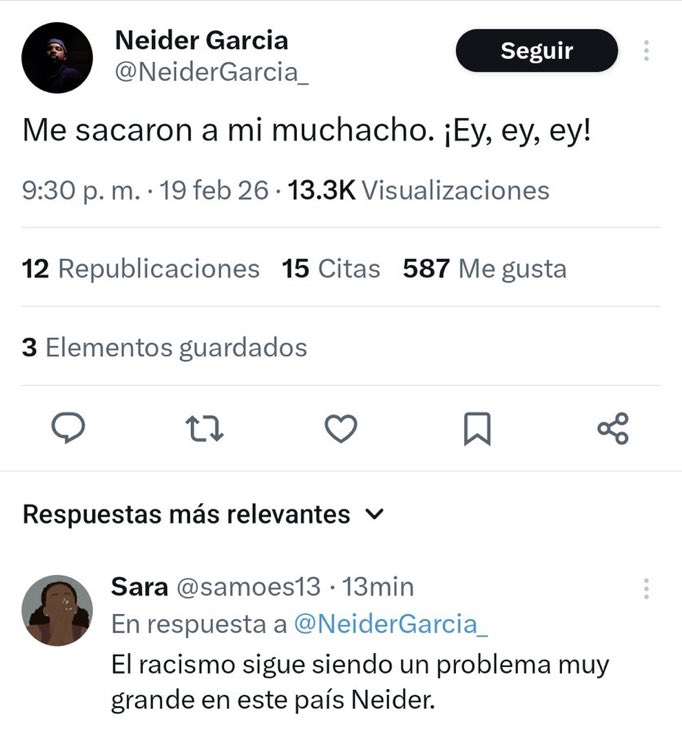 Cual racismo ome estúpida, soy negra y lo quería FUERA POR MUEBLE, POR MALA GENTE, POR SER EL PERRITO FALDERO DE TANGA CARIBE. Entonces soy racímate por eso? Nunca conecté con el punto 
#LaCasaDeLosFamososCol3