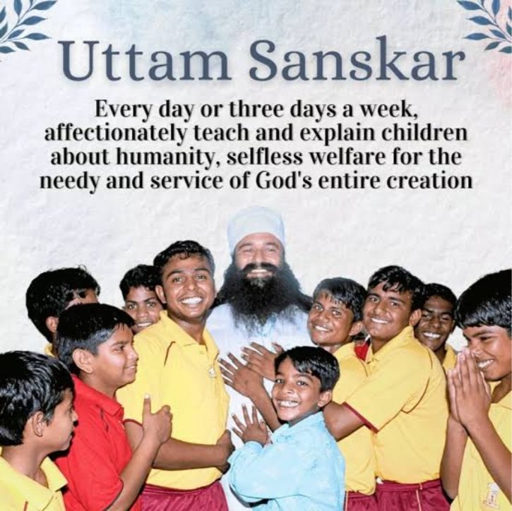 InsanRiyuu's tweet photo. Guide children towards kindness, humility &amp; selfless welfare. Small daily lessons create lifelong impact. #UttamSanskar today, better society tomorrow — inspired by Saint Gurmeet Ram Rahim Ji.
#KeepValuesAlive https://t.co/e6SUVJjfFO