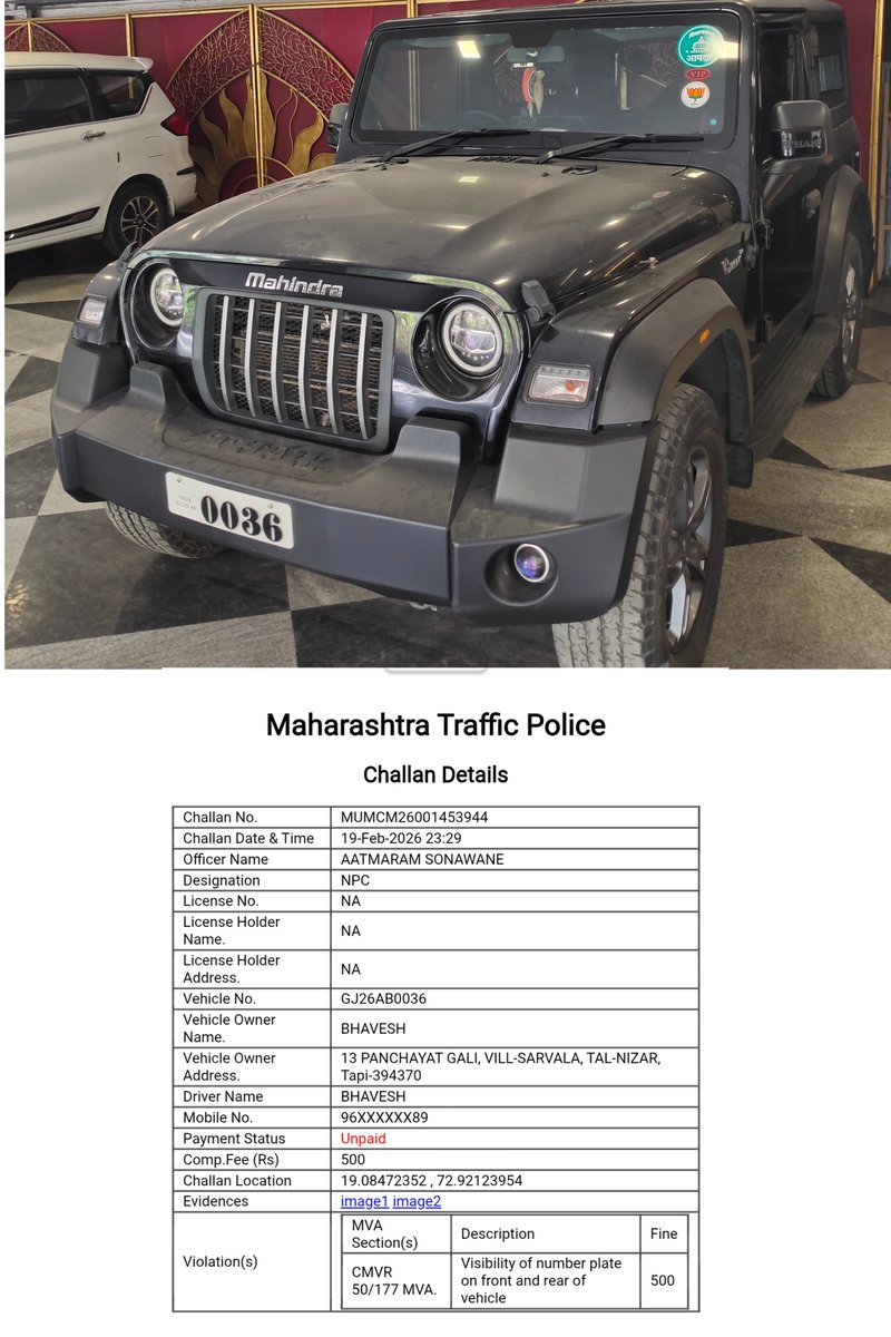Challan Sticker Well done @MTPHereToHelp for raising a challan. 👍🏻 BTW @mumbaipolice ...