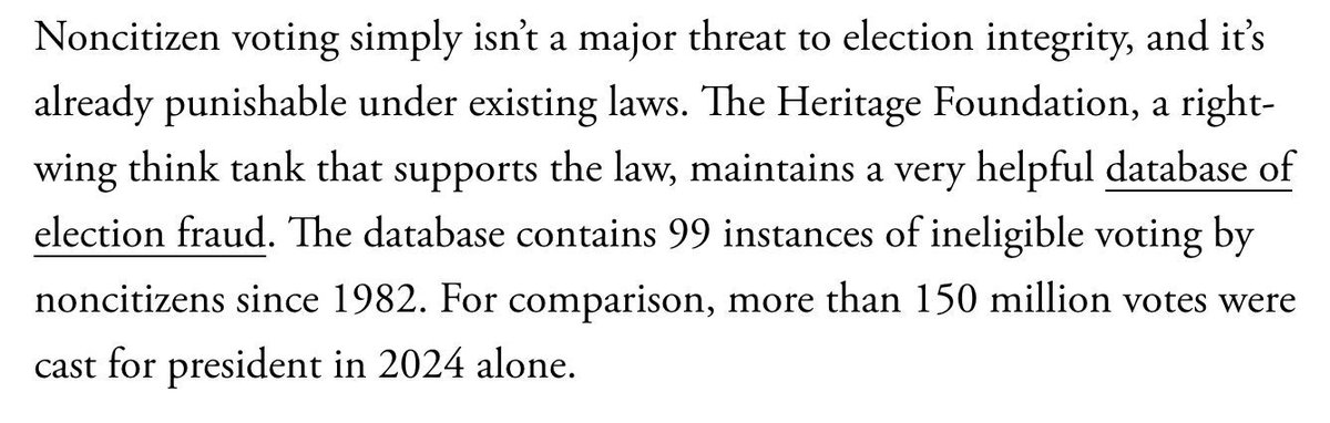 No, the SAVE Act won’t solve rampant noncitizen voting—because it’s not a problem in the first place. theatlantic.com/newsletters/20…