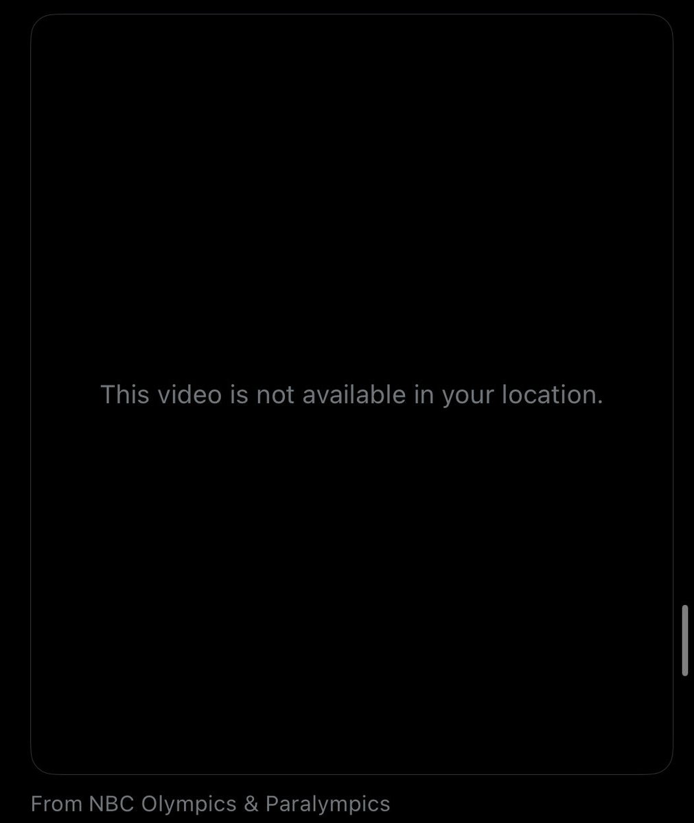 why are videos of the Olympics on X being geoblocked by my location?? I swear almost every video post I see has this