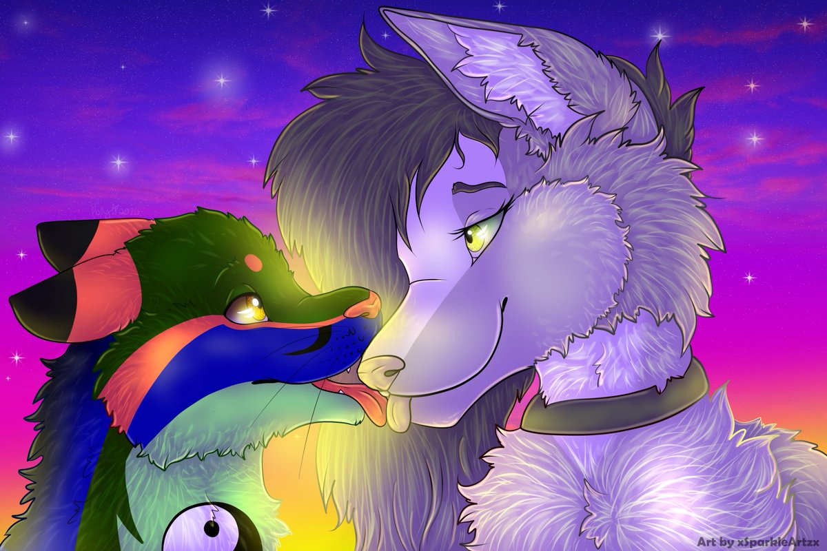 Couples headshot commission ✨

Want one of your character? They are currently  £30 each ✨

#furry #furryoc #furryartist #furryart #furryfandom #furryartwork #fursona #customfurryart