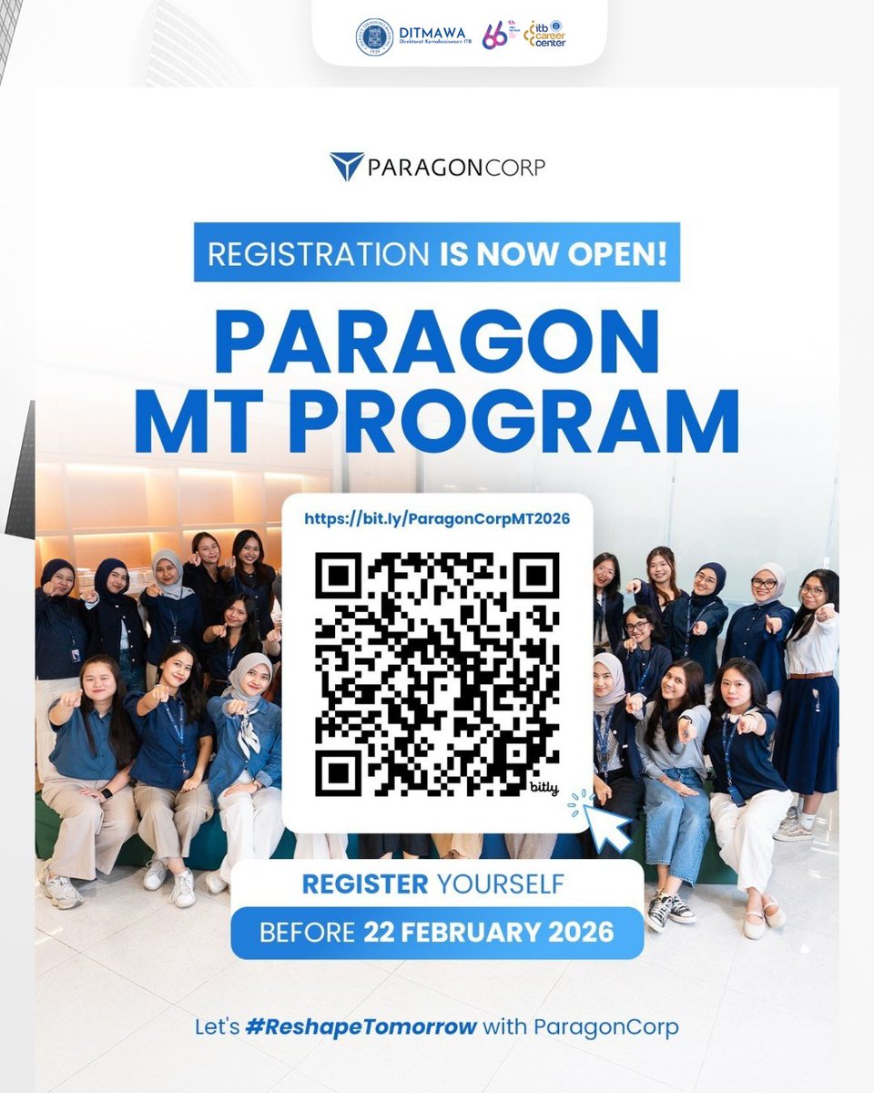 ITBCareerCenter's tweet photo. [LOWONGAN PEKERJAAN]

The Paragon Management Trainee Program 2026 is finally open. Ready to unleash your potential, take on real business challenges, &amp; grow with one of Indonesia’s leading companies?

Take the first step toward a meaningful career journey
https://t.co/hwhTlXew2J https://t.co/4rpaxqPvrS