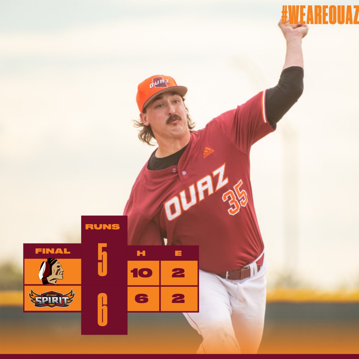 OUAZSpirit's tweet photo. @OUAZBaseball FINAL

OUAZ - 6
NUAZ - 5

SPIRIT NOTABLES
C. Knutson: 2/4, 2 RBIs
D. Duque: 1/3, 1 RBI, 1 RUN
R. Driscoll: 2/4

#WeAreOUAZ https://t.co/ypn0Dx2S1y