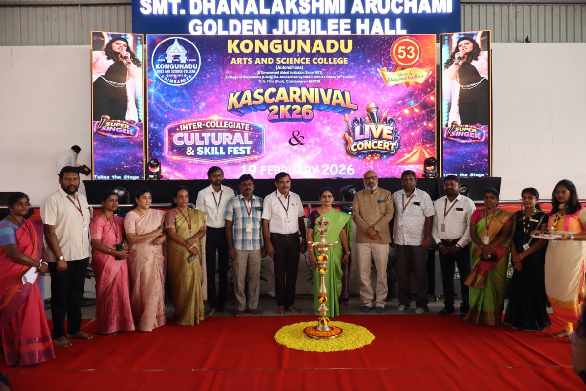 kasccbe's tweet photo. Kongunadu Arts and Science College and KASCARNIVAL 2K26 Organizing Team wholeheartedly thank Super Singer Ms. Punya for accepting our invitation and visiting our Institution.

Her Live Performance was Scintillating and Vibrant. https://t.co/0UH4Mu8gdM