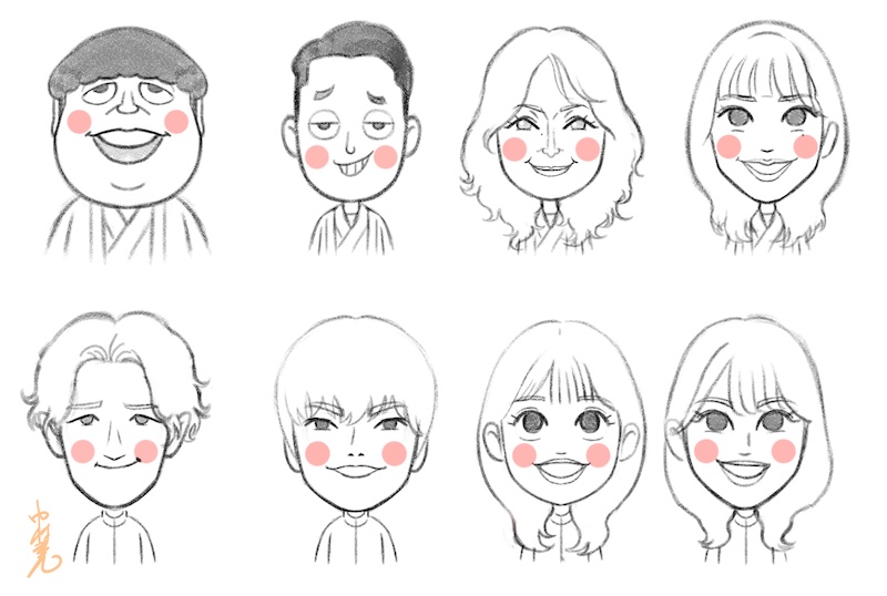 2/15放送 #全国ボロいい宿 にて昨年に続いて出演者さんのイラスト描かせて頂きました。昨年分を僕の過失によりツイ消ししたので昨年分もポスト。ありがとうございました。お見逃しはぜひTVerで