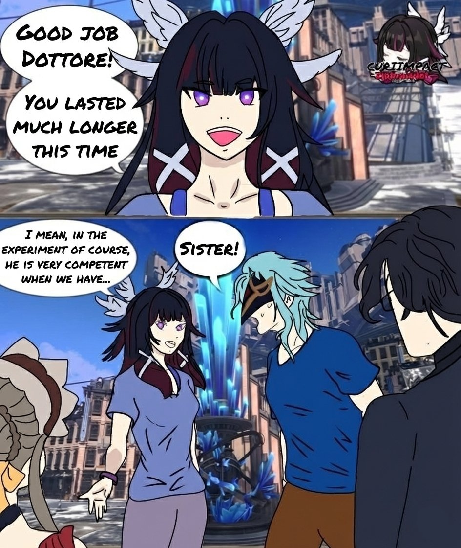 FelipeColumbina's tweet photo. A meme I made for February 14th but I forgot to upload it. I love Dottore and I love Columbina, I love them as a couple too. #Columbina  #dottore #GenshinImpact https://t.co/vOc8OK3f0d