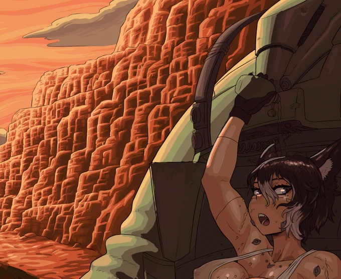 putting too much attention to some background rocks. Why i do this to myself? lol (comm WIP)