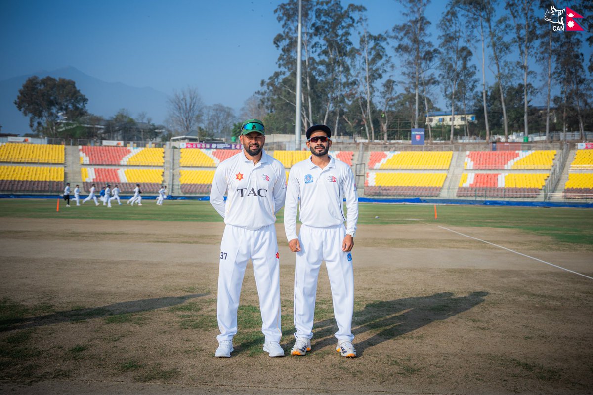 CricketNep's tweet image. 🪙 Toss Jay Trophy Day 1

APF v BAG - 𝗔𝗣𝗙 𝗙𝗶𝗲𝗹𝗱𝗶𝗻𝗴 | 🔴 youtube.com/live/bdv2dIn4y…

TAC v NPC - 𝐓𝐀𝐂 𝐅𝐢𝐞𝐥𝐝𝐢𝐧𝐠 | 🔴 youtube.com/live/9ZP9KBe9T…

#NepalCricket