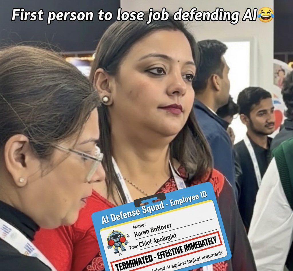 arushe2702's tweet photo. The robots really said: "Thanks for the help, you're fired." 🤖🚫 
Shortest career in history! 😉 https://t.co/b689SWDznt