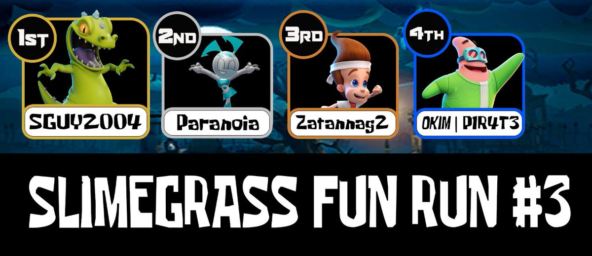 SlimegrassNASB's tweet photo. Another week another unique winner! Congrats to our top 4 at Slimegrass Fun Run #3!!!
🥇🇵🇷  SGUY2004
🥈🇺🇸 @ParanoiaKC
🥉🇺🇸 @sam03827183
  4:  🇩🇪 @plundering https://t.co/Pqvuk5z0IB