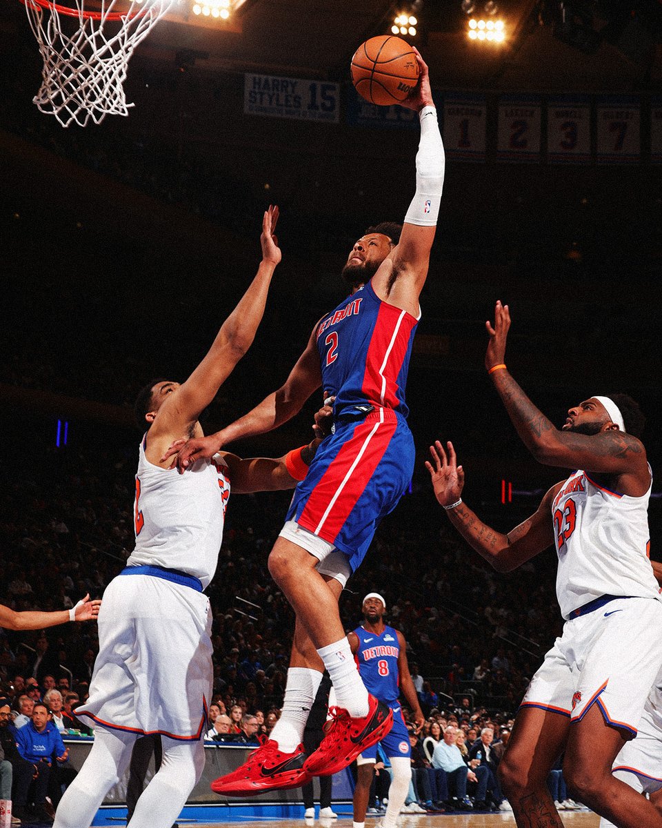In his masterful performance, Cade Cunningham:
▪️ Became the first player in Pistons franchise history to record 40+ PTS, 10+ AST, 5+ REB and 5+ 3PM in a game.
▪️ Joins LeBron James (2x) and Allen Iverson as the only opposing players with 40+ PTS and 10+ AST at Madison Square