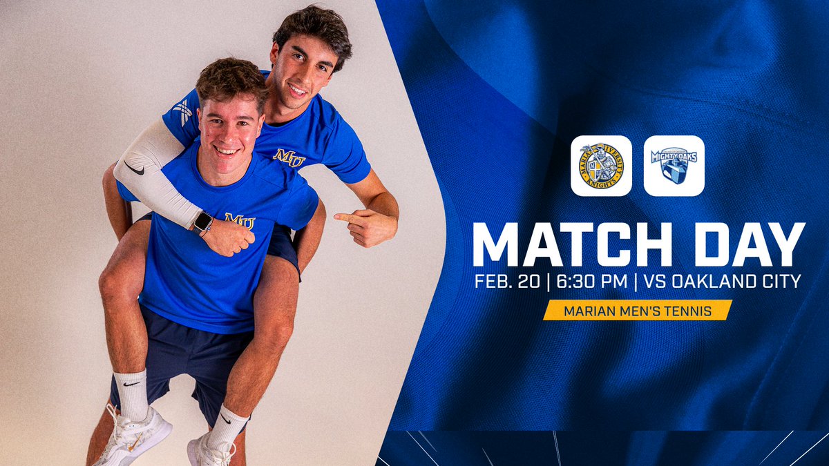 MATCH DAY!! <a href="/MarianMTennis/">Marian Men's Tennis</a> looks to land another upset win, hosting #13 Oakland City tonight at 6:30 PM. 

Tonight's match will be played at the Farmer's Bank Fieldhouse in Lebanon
