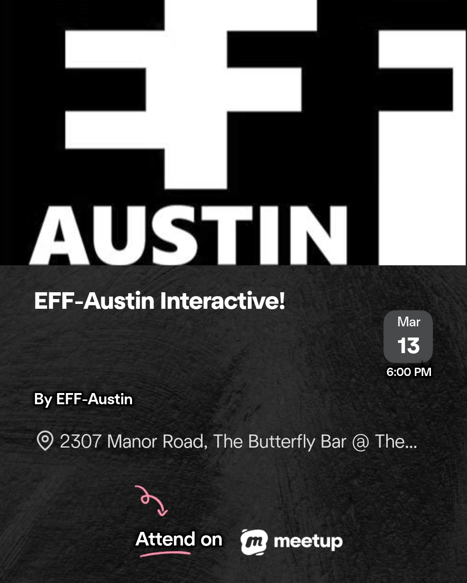 EFF-Austin (@effaustin@mastodon.social) tweet media