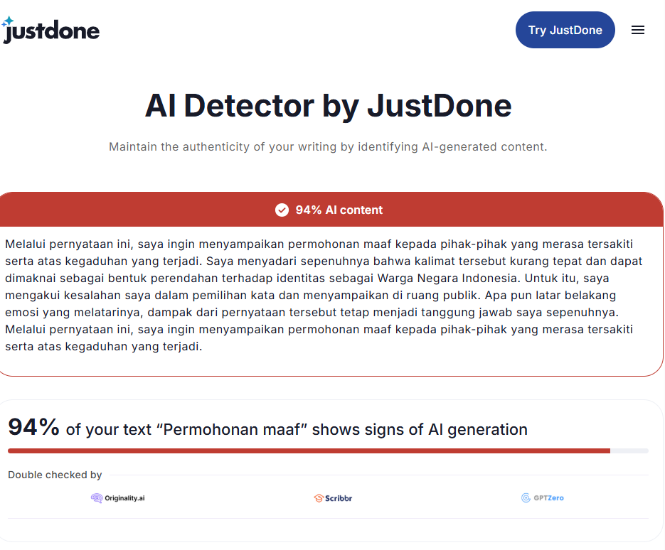 <a href="/hanifproduktif/">Hanif | AI For Productivity</a> Punten ini mah permohonan maafnya saja menggunakan AI