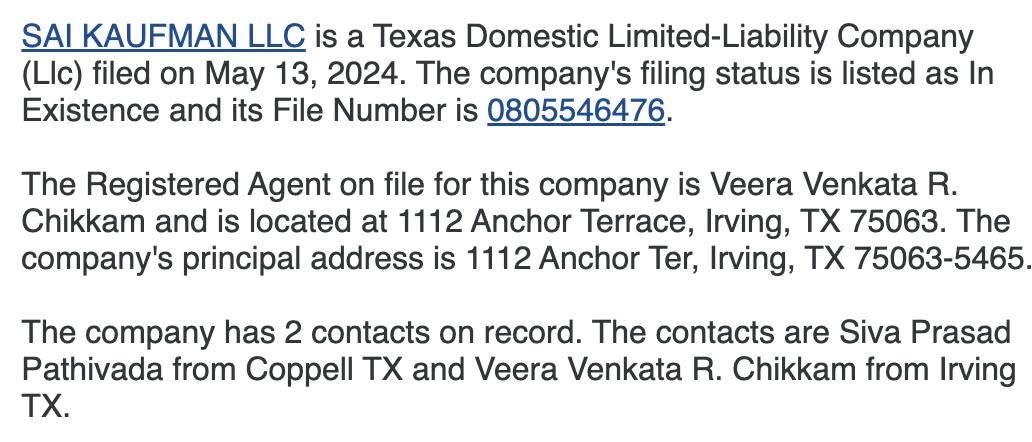 andrewwhitelit's tweet photo. Winpointe Investments LLC owns PID 2277 and 4475 which is a combined 1105 acres.
So who owns Winpointe Investments LLC and SAI Kaufman LLC. Who did SAI Kaufman buy the land from? (see attached images). #landforsale #kaufman #kaufmancounty #TCEQ #foreigninvestors #TexasLandForSale https://t.co/mlASQLHmA3