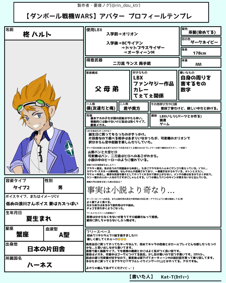 ウォーズアバタープロフィールテンプレ 出来ました(満身創痍) お借り