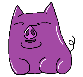 FoolishDisaster's tweet photo. purple pig of great fortune and mystery https://t.co/3LaeKPRYV6