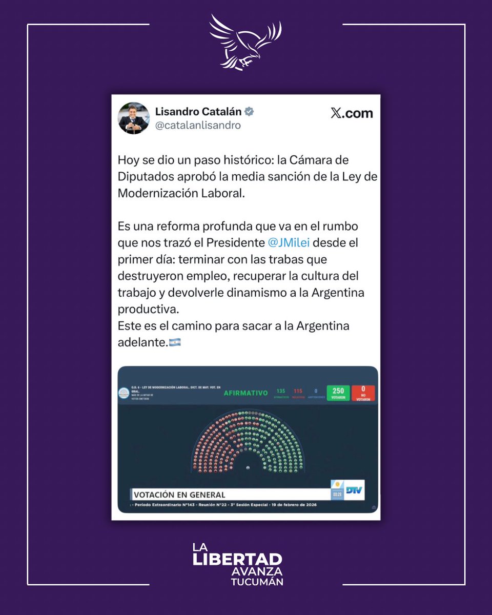 Este es el camino para sacar a la Argentina adelante. 
La Libertad Avanza. 
VLLC