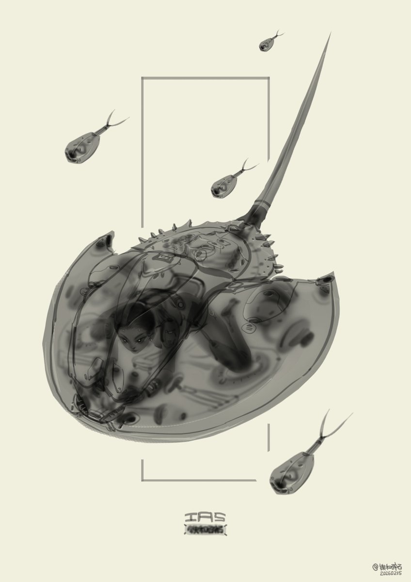 MaoyueWang's tweet photo. 生物载具系列8/9：鲎。horseshoecrab #Mecha #drawing #ConceptDesign #Biopunk #cyberpunk https://t.co/lynDH8tr3m