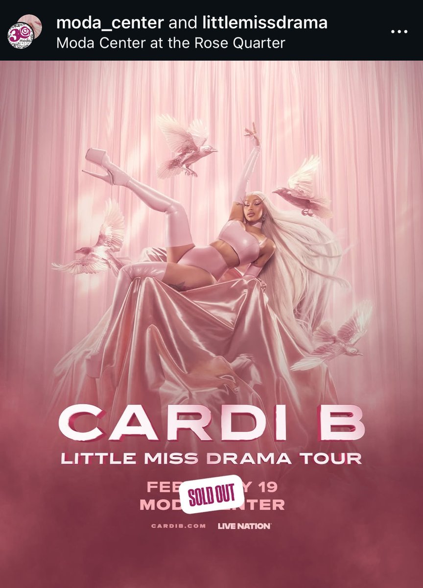 Cardi has another sold out show and your fav cant full 7k seats. #LittleMissDramaTour