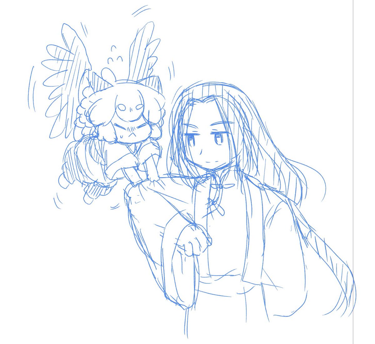 無限様と小黒ちゃんの飛行訓練🐈‍⬛🦅