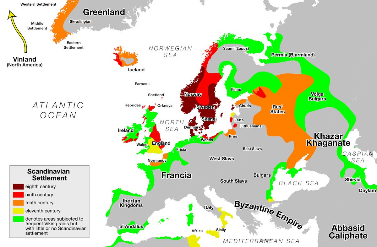 Map of Viking Expansion In Europe

Full article: brilliantmaps.com/viking-world/